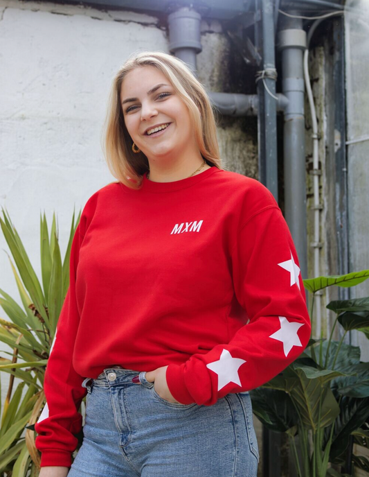 De Rode Noor Sweater Met Witte Sterren