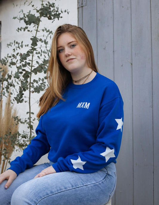De Blauwe Noor Sweater Met Witte Sterren