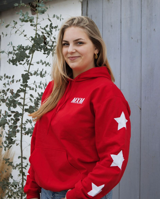 De Rode Noor Hoodie Met Witte sterren