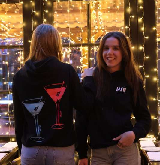 De Zwarte Martini Hoodie Met Blauw/Roze